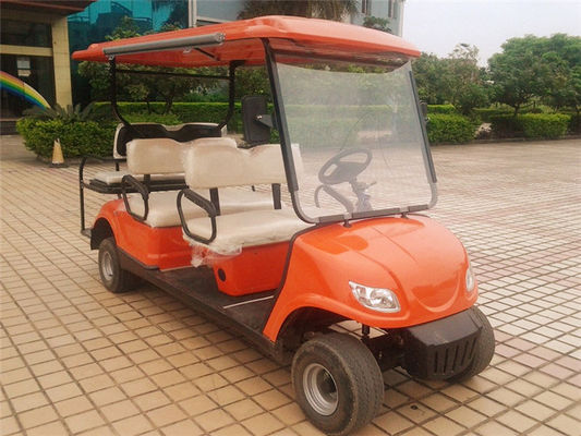 Good price 六座电动高尔夫球车 LQY065A 橙色 颜色带顶棚 online