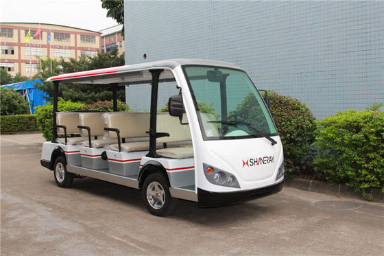 豪华11座电动观光车 LQY113B 白色加灰红条纹