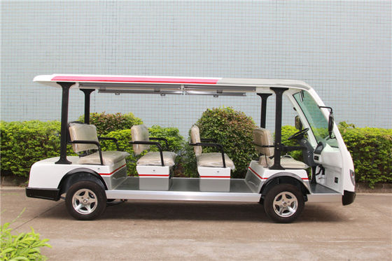 豪华11座电动观光车 LQY113B 白色加灰红条纹