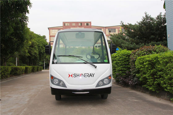 豪华11座电动观光车 LQY113B 白色加灰红条纹