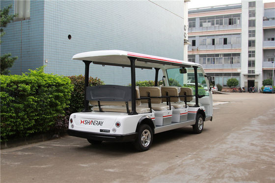 豪华11座电动观光车 LQY113B 白色加灰红条纹