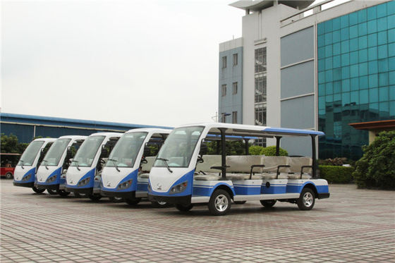 豪华11座电动观光车 LQY113B 蓝白颜色