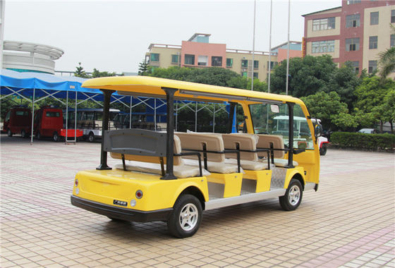 豪华11座电动观光车 LQY113B 浅黄颜色