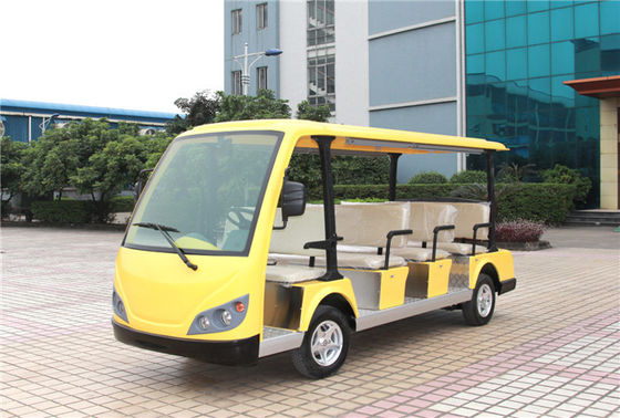 豪华11座电动观光车 LQY113B 浅黄颜色