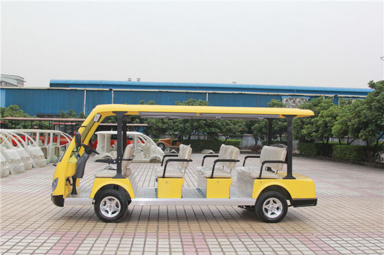 豪华11座电动观光车 LQY113B 浅黄颜色