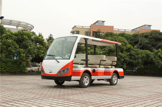 8座电动观光车 LQY083A   橙红和白色颜色