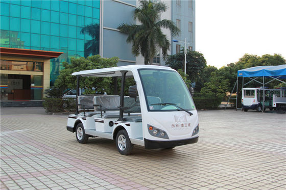 8座电动观光车 LQY083A  白色咖啡色条纹 颜色