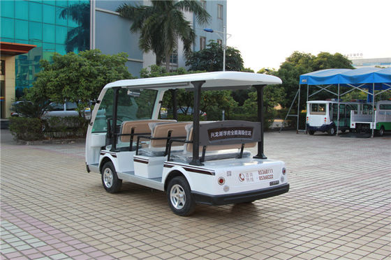 8座电动观光车 LQY083A  白色咖啡色条纹 颜色
