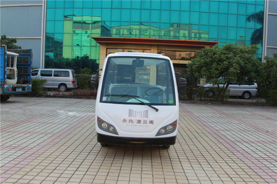8座电动观光车 LQY083A  白色咖啡色条纹 颜色