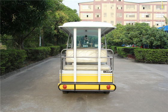 经典14座电动观光车  LQY140A  白黄色颜色