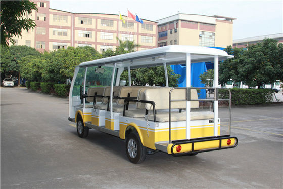 经典14座电动观光车  LQY140A  白黄色颜色