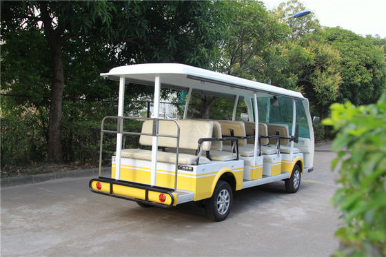 经典14座电动观光车  LQY140A  白黄色颜色