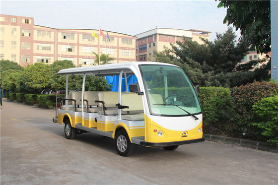 经典14座电动观光车  LQY140A  白黄色颜色