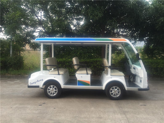 8座电动观光车 LQY081A  白色加蓝绿橙色条纹-热线电话
