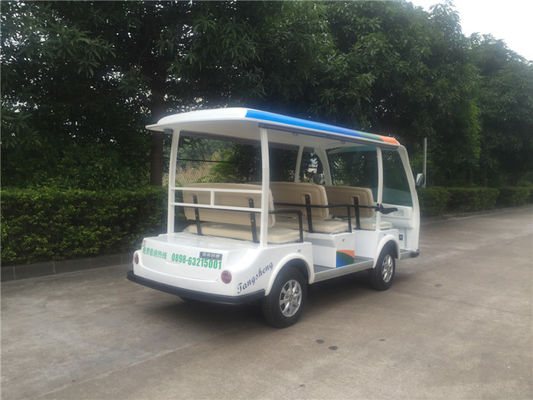 8座电动观光车 LQY081A  白色加蓝绿橙色条纹-热线电话
