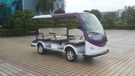 8座电动观光车 LQY081A 紫白颜色