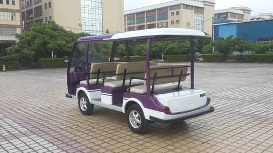 8座电动观光车 LQY081A 紫白颜色