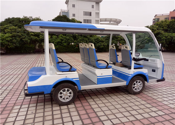 8座电动观光车 LQY081A 兰白 公交座椅观光车颜色