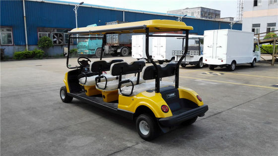 六座电动高尔夫球车 LQY065 黄色 颜色带顶棚