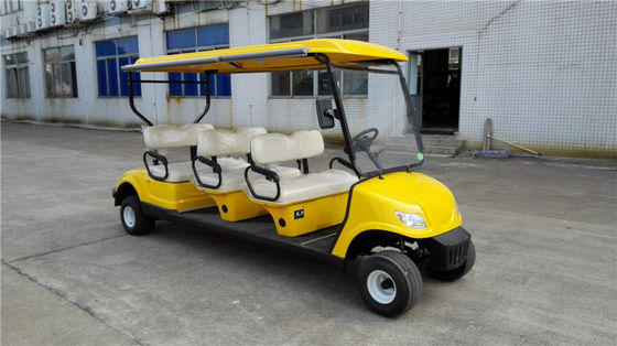 六座电动高尔夫球车 LQY065 黄色 颜色带顶棚