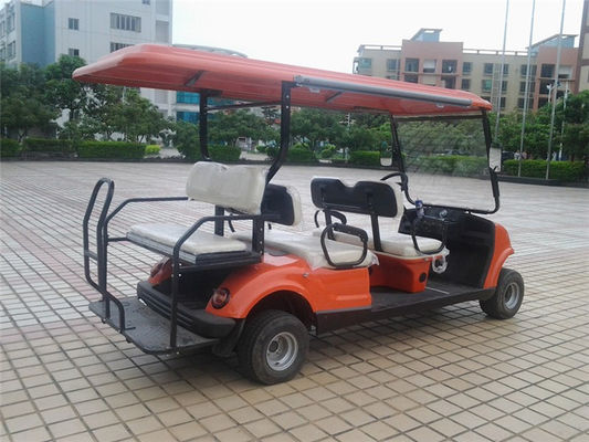 六座电动高尔夫球车 LQY065A 橙色 颜色带顶棚