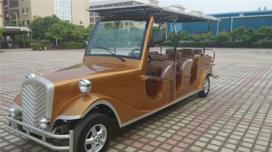 豪华款8座电动老爷车 LQL082 香槟金颜色棕色座椅